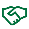 Green icon of handshake
