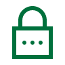 Green icon of lock