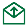 Outlined green icon of email send