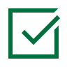 Green box with checkmark icon